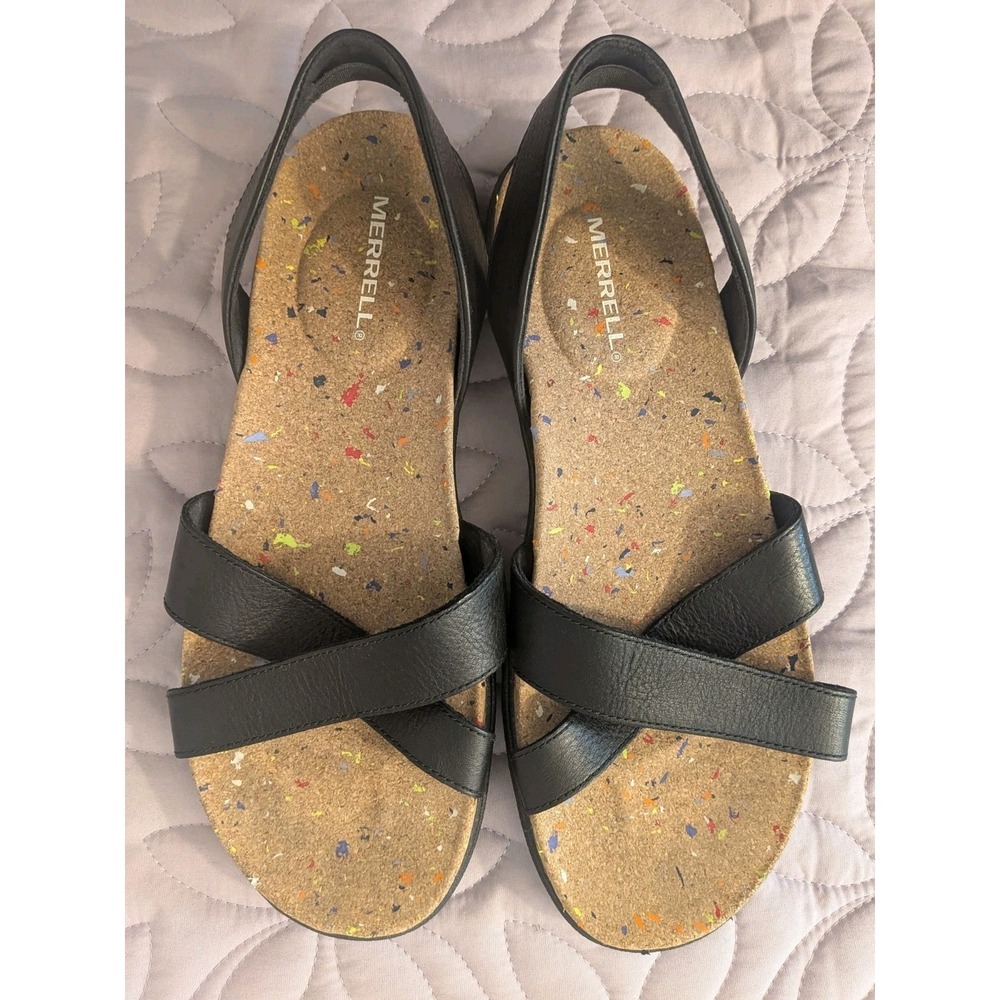 Merrell Napa Valley Sling Leather Sandals Black Women's 9 Black